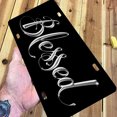 thumbnail image 5 of Yehwow Inspirational Blessed Letters Words Metal Car Plate Aluminum License Plate, 5 of 6