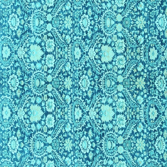 Ahgly Company Indoor Square Abstract Light Blue Modern Area Rugs, 3' Square