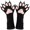 black, variant on Black Plush Cat Claw Gloves, Cartoon Kitten Paw Full Finger Mittens for Themed Events, Black One Size 40x15cm