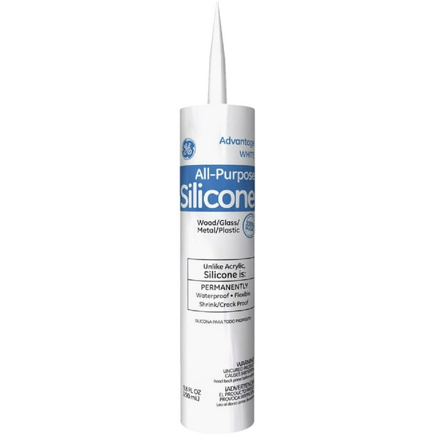 GE Advantage All Purpose Silicone Sealant, White, 9.8oz M60.02