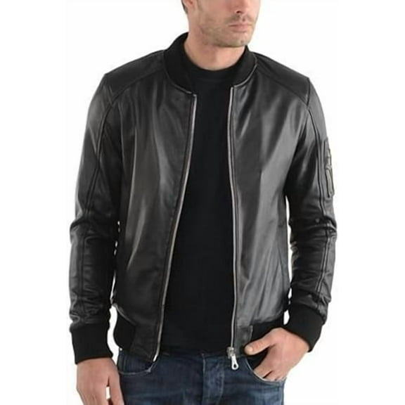 Men Leather Jacket New 100% Genuine Soft Lambskin Slim Biker Bomber Coat A187
