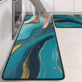 thumbnail image 2 of Kitchen Rugs Sets Of 2,Blue and Gold Marble Wave Art Pattern Anti Fatigue Kitchen Mat Rugs Non Slip Washable,Decorative Kitchen Floor Mats for Kitchen,Sink,Laundry,17"x47"+17"x47", 2 of 5