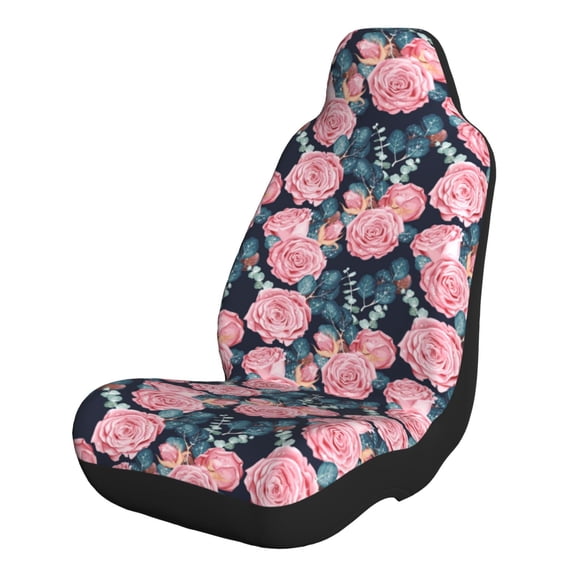 Naloa Rose Flowers Car Seat Covers 2PCs Front Car Seat Covers Universal fit for Most Cars SUVs and Trucks - 1
