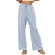 thumbnail image 4 of Amzcrzy Pantalones Mujer A Rayas Informales Cintura Alta Cordón Elástico Tipo Bóxer Cómodos Holgados Anchos Con Bolsillos Tallas S-2XL Azul, 4 of 9
