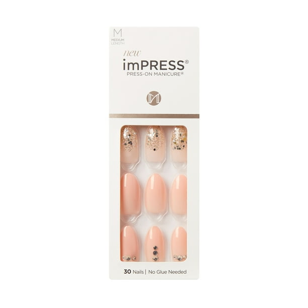 KISS imPRESS Medium Length PressOn Nails, ‘Beloved’, 30 Count