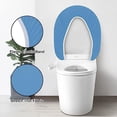 thumbnail image 4 of Toilet Lid Cover Set, Stretch Washable Spandex Fabric Protector, Fits Most Tanks & Lids, Sky Blue, 4 of 7
