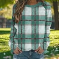 thumbnail image 5 of Jsaierl Women's Oversized Plaid Crewneck Sweatshirts with Checked Pattern Long Sleeve Soft Comfortable Casual Fall Tops S-2XL, 5 of 8