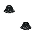 thumbnail image 3 of Sonducket Protector solar y gorro de prevención de caídas para actividades al aire libre Cómodo algodón Sombrero de pescador blanco Sombrero negro Talla única 2piezas, 3 of 6