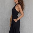 thumbnail image 6 of Aimik Womens Backless Jumpsuits Sleeveless Halter Ruched Waist Wide Leg Jumpsuits Summer Vacation Trendy One Piece Jumpsuit for Women, 6 of 6