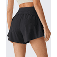 thumbnail image 3 of G4Free Chillwhisp Workout Shorts Women 2.5" A Line Elastic Waistband with Zipper Pockets for Running Casual Summer, 3 of 7