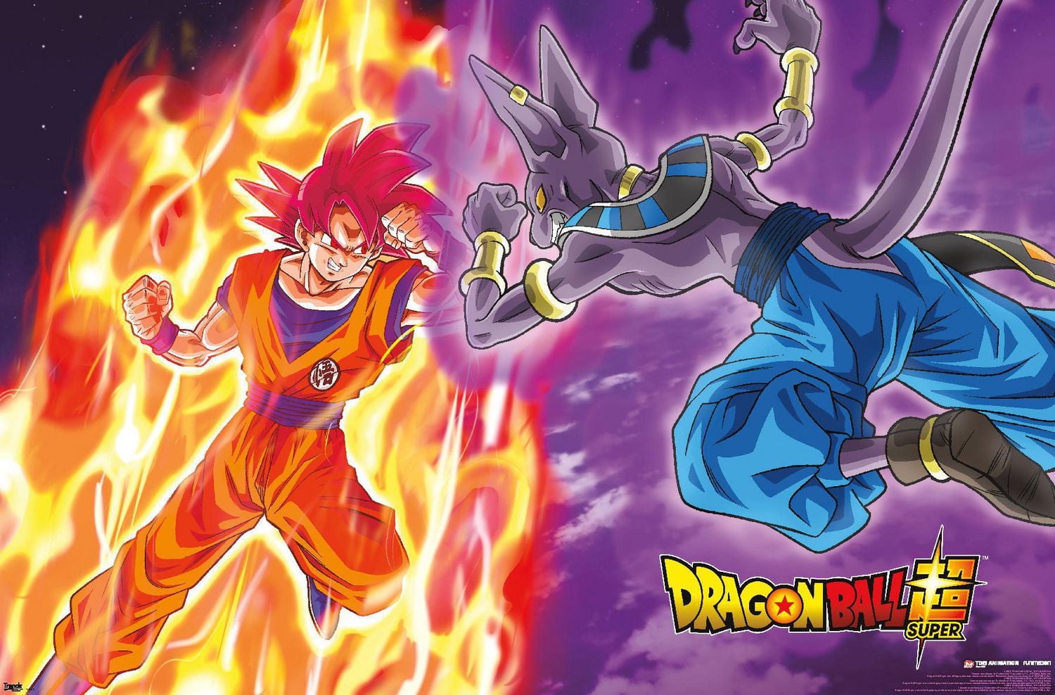Dragon Ball: Super - Gods Battle Wall Poster, 22.375" x 34"