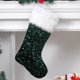 thumbnail image 1 of Calcetines de Navidad de con brillante con puño de felpa grande, decoración clásica de árbol de chimenea, adorno colgante para decoración(Verde)(1 pieza), 1 of 5