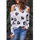 thumbnail image 1 of ABPHQTO Blusa de hombro descubierto con estampado de leopardo para mujer, 1 of 5