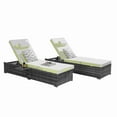 thumbnail image 2 of Outdoor Chaise Lounge Chairs with Cushion, Segmart Rattan Patio Furniture Set of 2 with Side Table, Wicker Recliner with Adjustable Backrest & Pillow, Max Weight 600 lbs, Beige, 2 of 5
