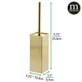 thumbnail image 5 of mDesign Steel Square Toilet Bowl Brush and Holder for Bathroom - Soft Brass, 5 of 7
