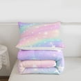 thumbnail image 5 of meiyoeat Colorful Gradient Full Size Comforter Sets,Cute Rainbow Stars Print Bedding Comforter Set For Girl,Reversible,3-Piece,1 Comforter and 2 Pillowcases, 5 of 7