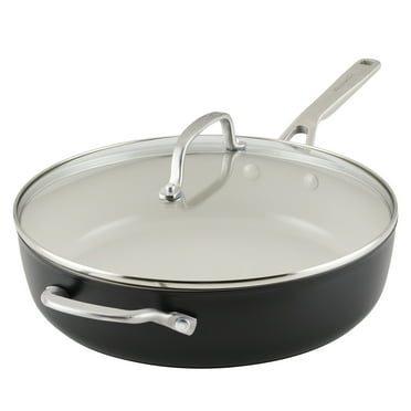 KitchenAid Hard Anodized Ceramic Nonstick Sauté Pan with Lid, 5-Quart, Pistachio