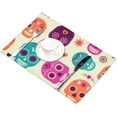 thumbnail image 3 of EREHome Colorful Cute Skull Placemat Plate Holder Set of 6, Table Mats Protector 12x18 inch, 3 of 5