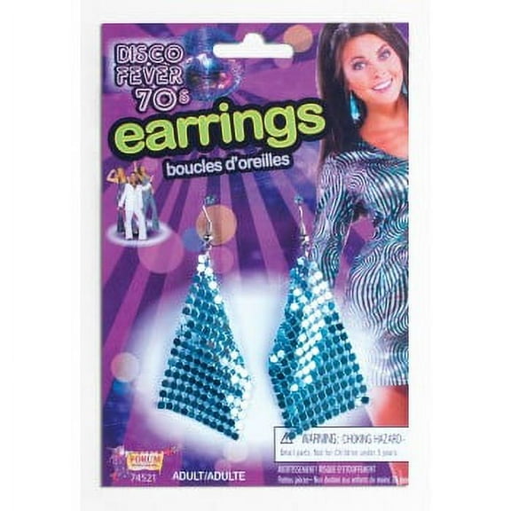 DISCO DROP EARRINGS-BLUE