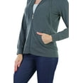thumbnail image 3 of ToBeInStyle Women's Thin Fabric Long Sleeve Kangaroo Pocket Zip Up Hoodie - Charcoal - Medium, 3 of 7