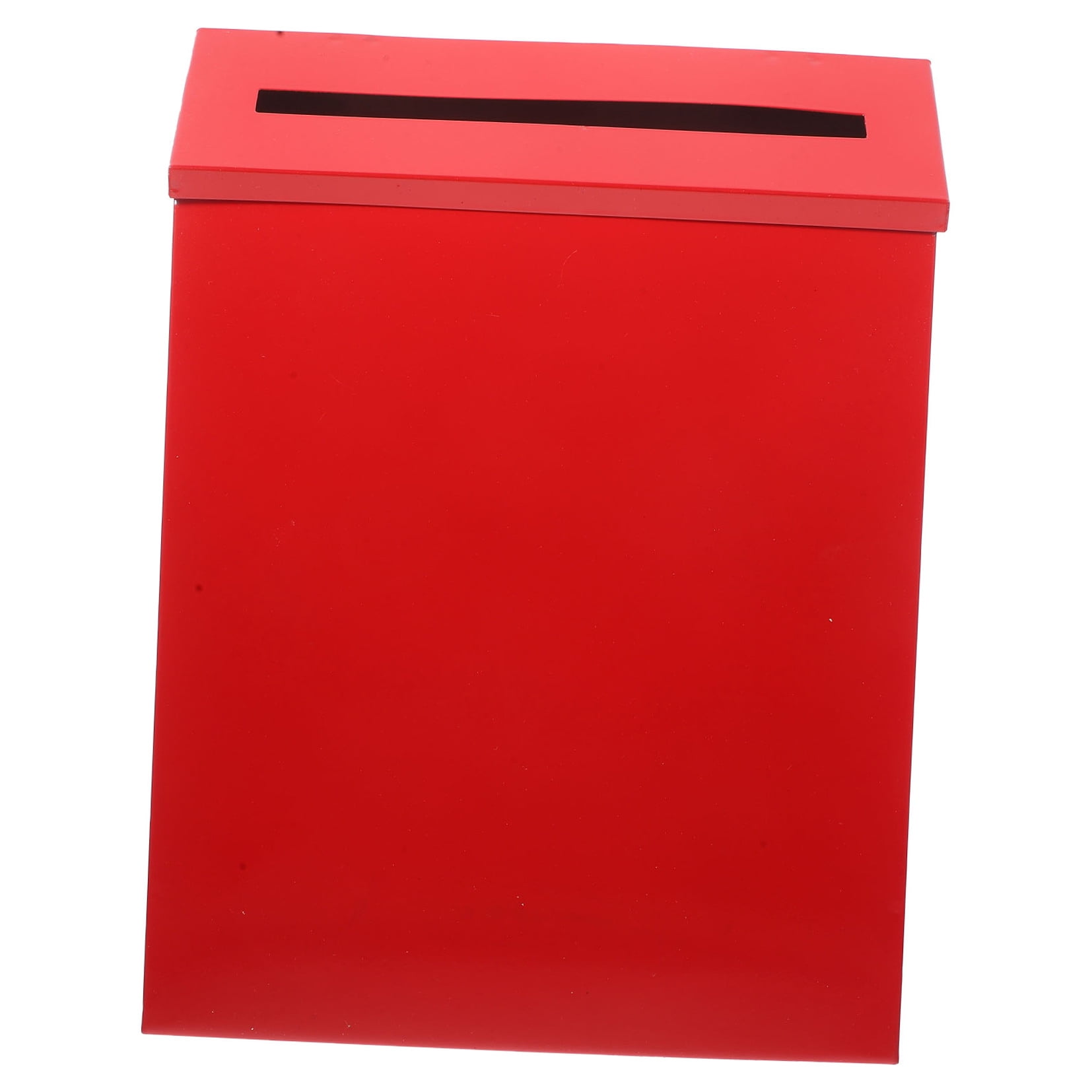 Black Wall Mount Mailbox for Outdoor Use, Metal Mailbox with Red Flag, Easy to Install, Weather Resistant