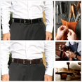 thumbnail image 3 of Men's belt, Reversible Leather Belt ,Dress Belt Genuine Leather Reversible Rotated Buckle with 1.25" Wide Strap - Black/Brown, 3 of 8