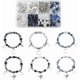thumbnail image 1 of 1 caja de 314 piezas DIY, 6 juegos de pulseras, kit para hacer dijes de luna y estrella, cuentas de media luna, perlas de imitación de vidrio facetado azul, cuentas espaciadoras sueltas, 1 of 6