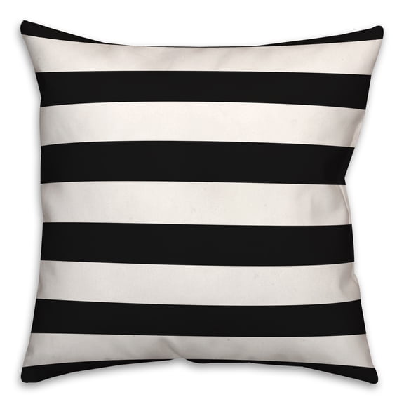 Creative Products Black and White Stripes 18 x 18 Spun Poly Pillow
