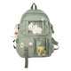 thumbnail image 2 of Mochila para mujer, mochila escolar para exteriores, bonita mochila escolar con cremallera, bolsa de viaje para adolescentes, niñas y estudiantes , Verde, 2 of 8