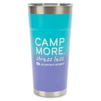 Camco 53317 Life is Better at the Campsite Painted Tumbler - 20 oz., Camp More/Stress Less