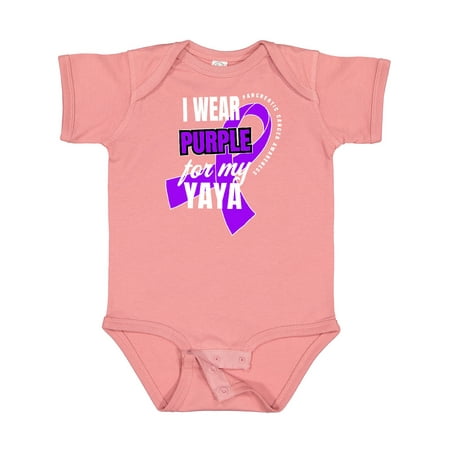 

Inktastic I Wear Purple for My Yaya Pancreatic Cancer Awareness Boys or Girls Baby Bodysuit