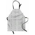 thumbnail image 1 of Abstract Apron, Monochrome Lines and Dots Abstract Image with Geometrical Elements Oval Shapes, Unisex Kitchen Bib with Adjustable Neck for Cooking Gardening, Adult Size, Black White, by Ambesonne, 1 of 4