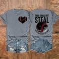 thumbnail image 2 of Shorts pour Femmes, Chemises à Manches Courtes pour Femmes, T-Shirt Décontracté de Baseball Amour Double Face Imprimé Manches Courtes Col Rond, 2 of 3