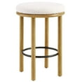 thumbnail image 3 of Counter Stool Chair, Set of 2, Ivory White Oak, Fabric, Wood, Bar Pub Cafe Bistro Dining Kitchen Hospitality Restaurant, Modern Contemporary HB36719, 3 of 8