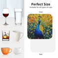 thumbnail image 5 of Drink Coasters, Peacocks -PVC Leather Coasters Sets of 4 for Tabletop Protection - Bar Accessories, Coasters for Drinks Cup Aesthetic Coasters Home Office Decor Square, 5 of 5