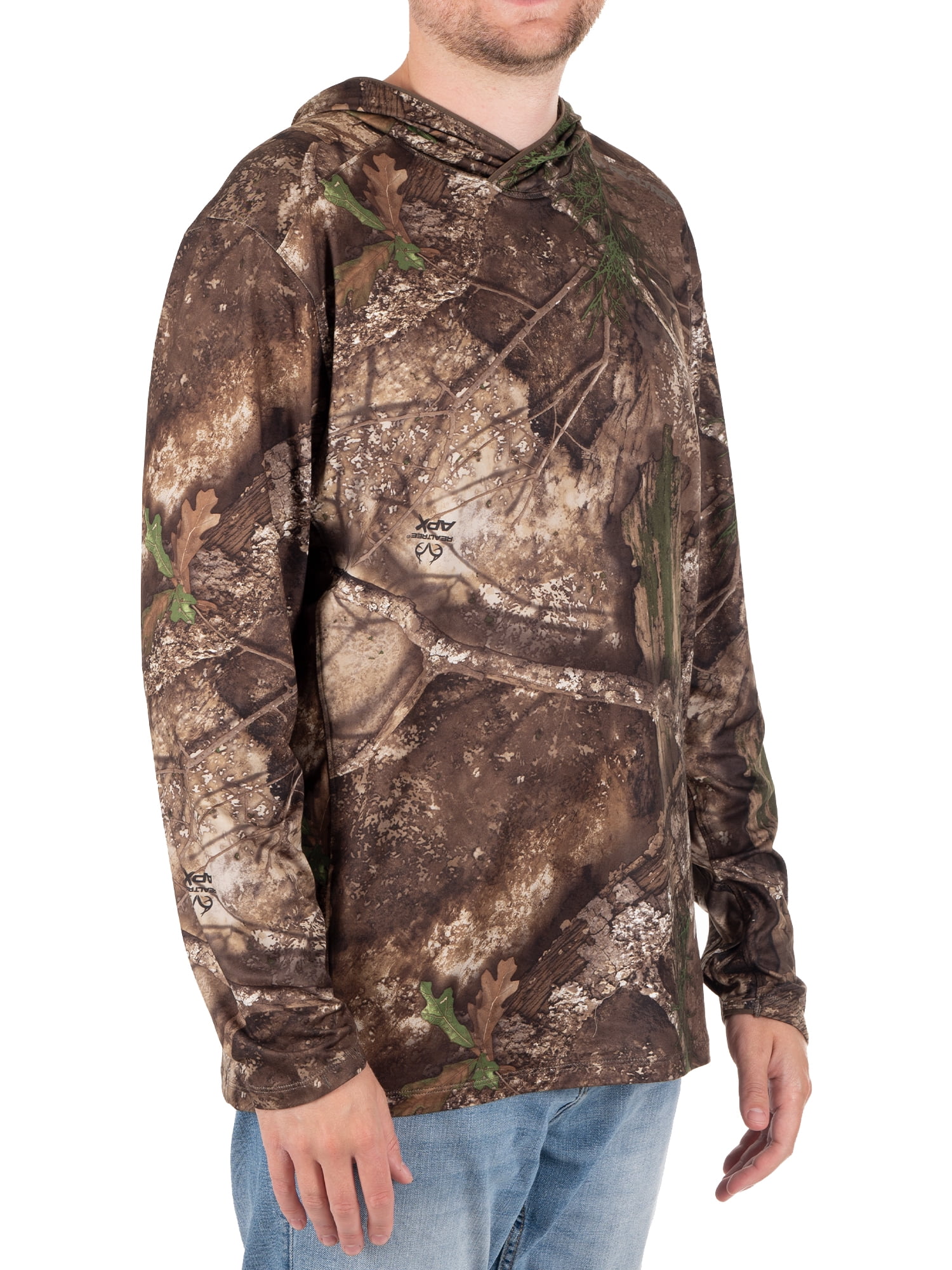 Realtree Men's Long Sleeve Performance Fishing Hoodie, L