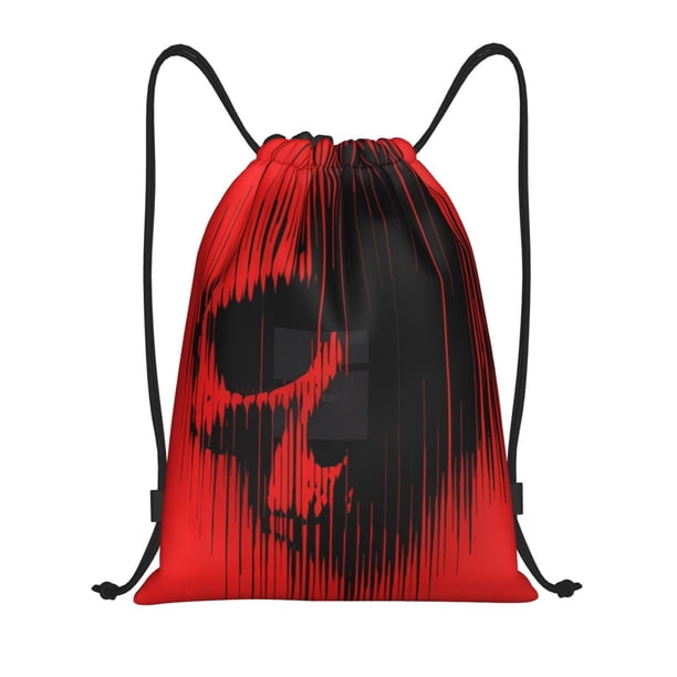 Fotbe Minimalist Skull Red Bolsa Mochila con Cordón Estampada, Bolsa de Gimnasio Deportiva, Bolsa Cinch, Bolsa con Cordón para Hombres y Mujeres-Medium