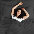 thumbnail image 7 of Hearth & Harbor Deep Pocket 5 Piece Solid Bed Sheet Set, 1800 Thread Count Microfiber Sheets, California King, Black, 7 of 7