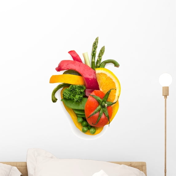 Food for Heart Wall Decal Sticker, Wallmonkeys Peel & Stick Vinyl Graphic (18 in H x 13 in W)