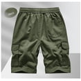 thumbnail image 4 of JTieacloth Mens Breathable Work Shorts Men's Casual Twill Cargo Shorts Cotton Drawstring Stretch Summer Short With Pockets,Green, 4 of 4