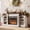 Brown, variant on 70" Electric Fireplace with Mantel, Freestanding Fireplace TV Stand with 23" 3-Side Glass Insert Heater for TVs Up to 80", Media Entertainment Center w/Storage Cabinet for Living Room