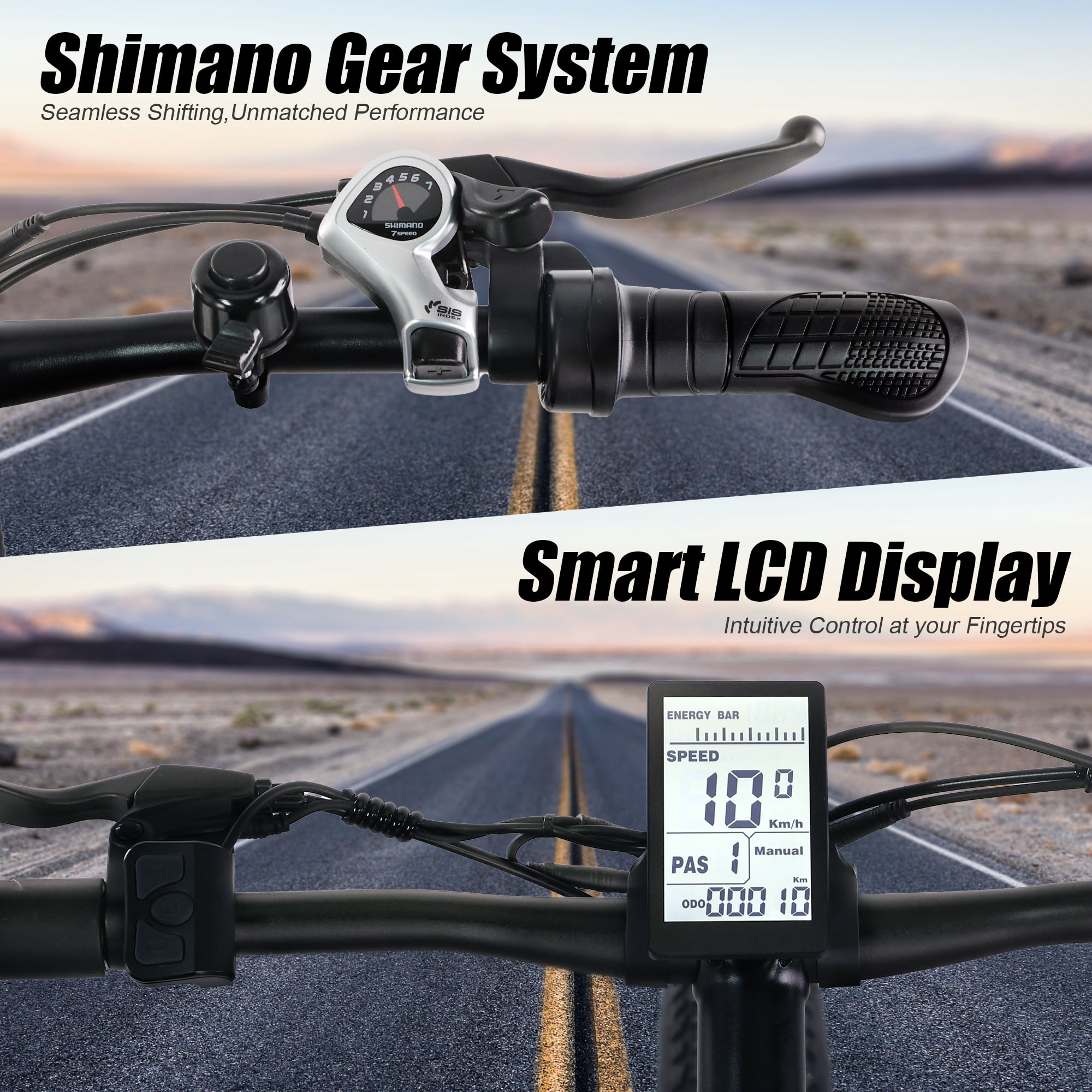 AIRWEST E Bikes - Peak 750W Ebikes for Adults - Fat Tire Electric Bike Up to 25MPH 60+ Miles with 48V 13AH Removable Battery - 26" Electric Mountain Bike Features 7-Speed, Lockable Suspension