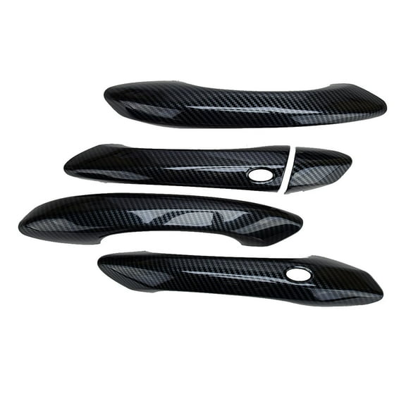 1 Set Car Exterior Side Door Handle Cover Trim Moulding ABS Fit for Hyundai For Santa For Cruz 2022-2023 Carbon Fiber Style