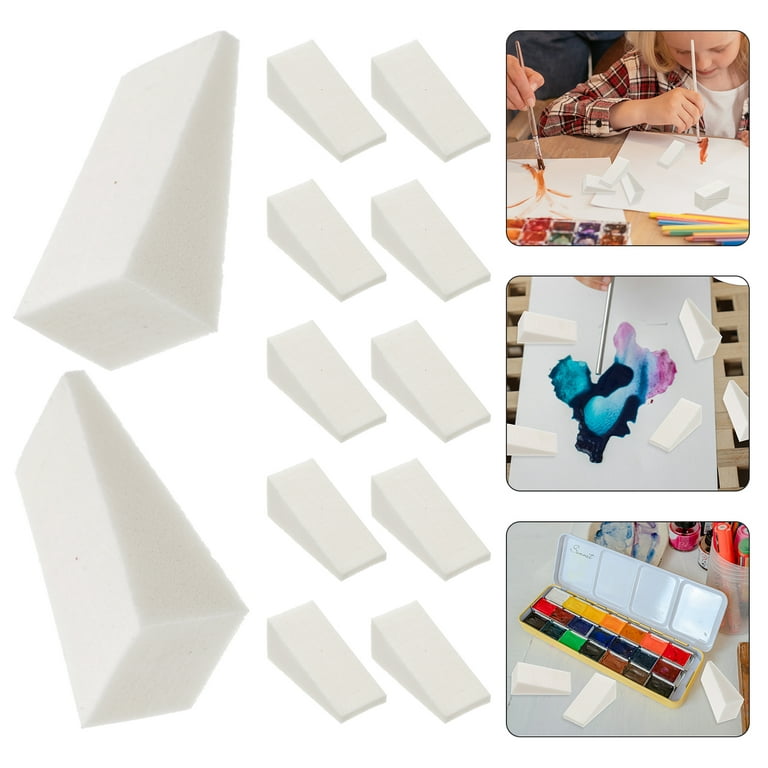 Hemoton 50pcs Children Painting Sponges Multi-Use Painting Tools Pottery Sponges, Size: 5X2X2CM