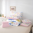 thumbnail image 6 of Feelyou Kawaii Floral Girls Twin Bedding Sets 7-Piece, Cartoon Groovy Flower Bedding Comforter Set, Leaf Plant Botanical Reversible Sheet Sets, Microfiber Bedroom Decor, 6 of 8