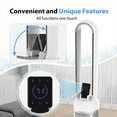 thumbnail image 5 of Advwin Bladeless Tower Fan, Quiet Cooling Air Circulator with 60° Oscillation, 24 Speeds, White+Silver, 5 of 10