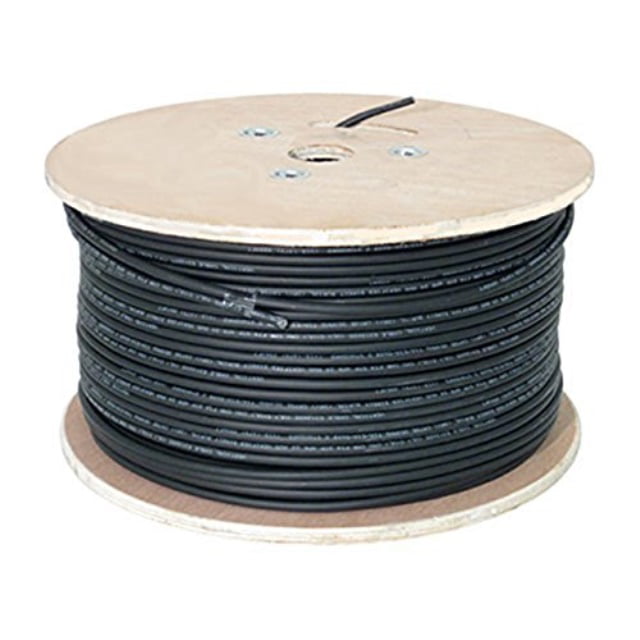 350 Mhz Black Bulk Ethernet Cable UV Jacket Vertical Cable Cat5e 1000ft CMX Shielded Outdoor