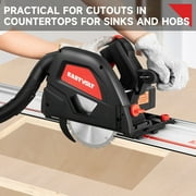 Eastvolt 9-Amp 6-1/2 Plunge Circular Track Saw, 0-45°Bevel Adjustment, 5500RPM Plunge Saw for Wood Cutting