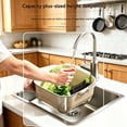 thumbnail image 3 of Double-Layer Plastic Colander, Large Capacity Food Strainer, Fruits Vegetables Washing Draining Basket, Detachable and Stackable Multi-Layer Strainer Bowl, Easy to Clean for Kitchen, 1Pc,Purple, 3 of 7