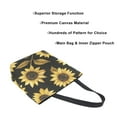 thumbnail image 3 of FORMRS Womens Canvas Tote Bag with Zipper Inner Pocket Shoulder Handbag, Black Sunflower Pattern, 3 of 7